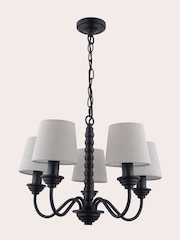 Laura Ashley Black Norbury 5 Light Pendant Light - Image 3 of 5
