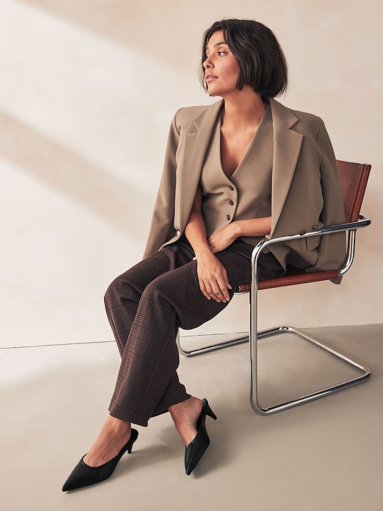 Black - Forever Comfort® Point Toe Peg Heel Mules - Image 2 of 8 Black - Forever Comfort® Point Toe Peg Heel Mules - Image 2 of 8