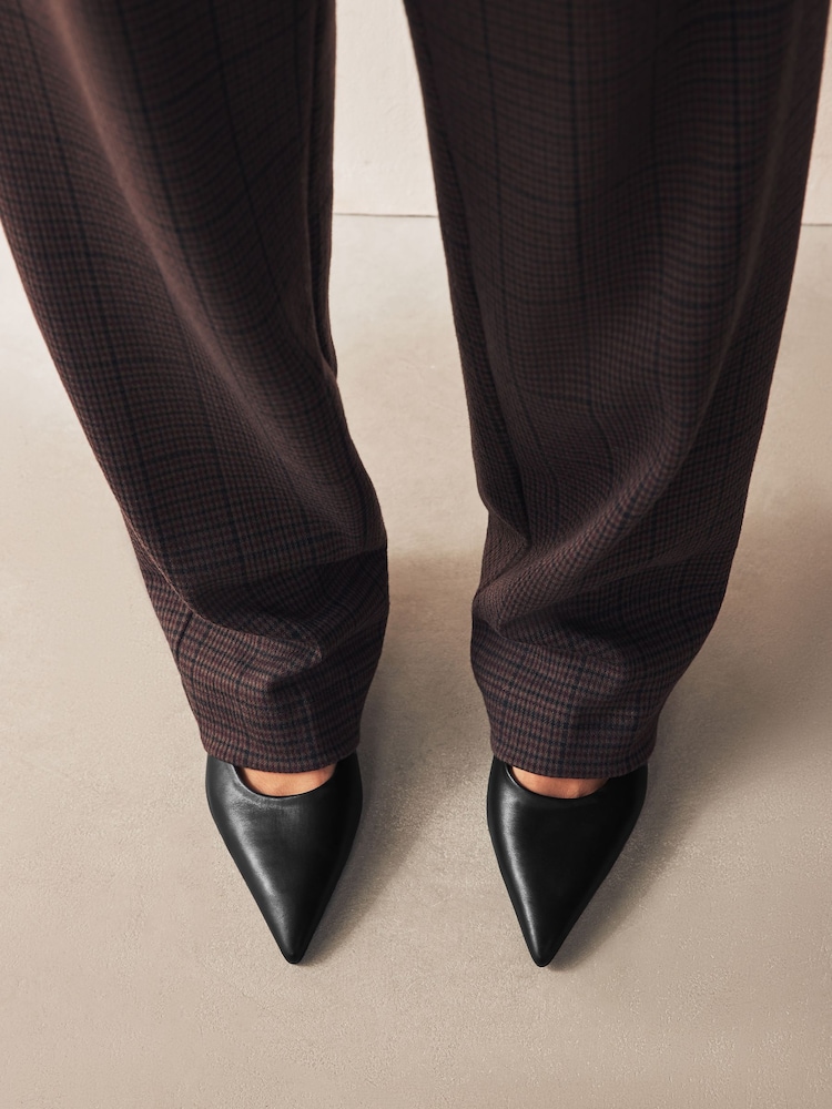 Black Forever Comfort® Point Toe Peg Heel Mules - Image 3 of 8