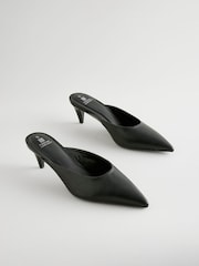Black Forever Comfort® Point Toe Peg Heel Mules - Image 4 of 8