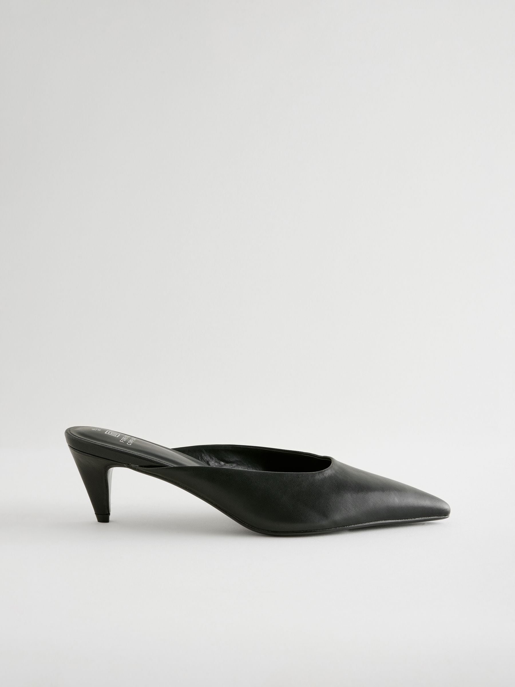 Buy Black Forever Comfort Point Toe Peg Heel Mules from Next Austria