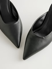 Black Forever Comfort® Point Toe Peg Heel Mules - Image 7 of 8