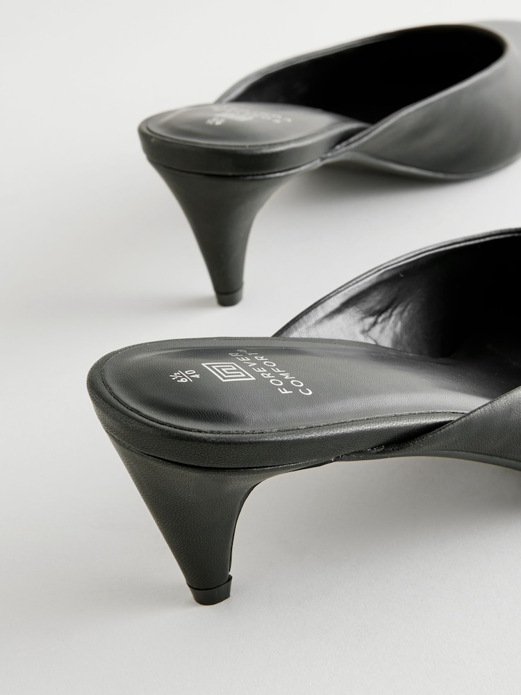 Black - Forever Comfort® Point Toe Peg Heel Mules - Image 8 of 8 Black - Forever Comfort® Point Toe Peg Heel Mules - Image 8 of 8