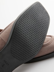 Sand Brown Forever Comfort® Leather Square Toe Heel Loafers - Image 8 of 9
