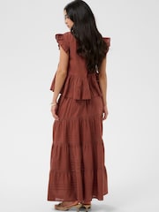 Kaffe Brown KAvalerie Ruffle Peplum Blouse - Image 4 of 6