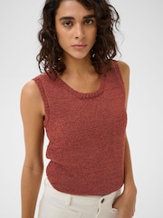 Kaffe Brown Kasilivia Crew Neck Vest - Image 1 of 5