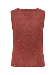 Kaffe Brown Kasilivia Crew Neck Vest - Image 5 of 5