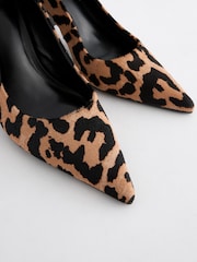 Animal Forever Comfort® Leather Point Toe Block Heel Courts - Image 7 of 7