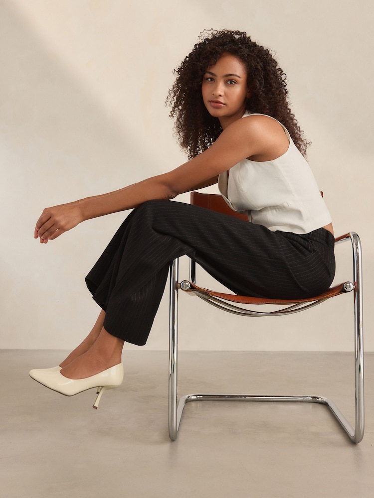 White Forever Comfort Angled Square Toe Heels - Image 2 of 9