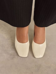 White Forever Comfort Angled Square Toe Heels - Image 3 of 9