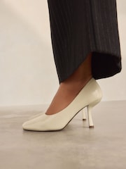 White Forever Comfort Angled Square Toe Heels - Image 4 of 9