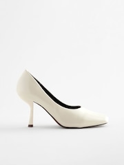 White Forever Comfort Angled Square Toe Heels - Image 6 of 9