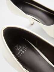 White Forever Comfort Angled Square Toe Heels - Image 8 of 9