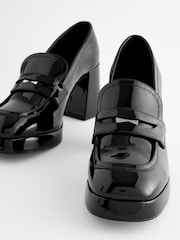 Black Forever Comfort® Patent Coin Loafer Heels - Image 5 of 7