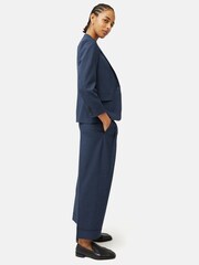 Jigsaw Blue Pleated Crop Turn Up Trousers - Image 5 of 6