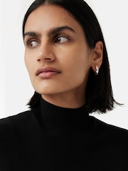 Jigsaw Black Silk Cotton Cap Sleeve Top - Image 5 of 6
