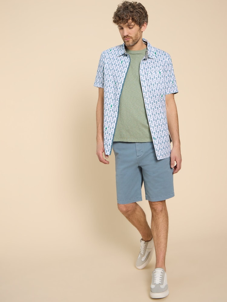 White Stuff White Geo Fish Printed Short Sleeve Shirt - Image 1 of 7