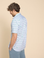 White Stuff White Geo Fish Printed Short Sleeve Shirt - Image 2 of 7