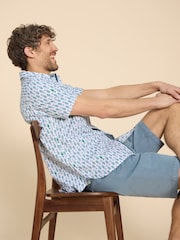 White Stuff White Geo Fish Printed Short Sleeve Shirt - Image 3 of 7