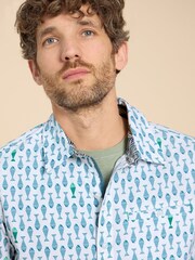 White Stuff White Geo Fish Printed Short Sleeve Shirt - Image 4 of 7