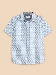 White Stuff White Geo Fish Printed Short Sleeve Shirt - Image 5 of 7