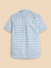 White Stuff White Geo Fish Printed Short Sleeve Shirt - Image 6 of 7