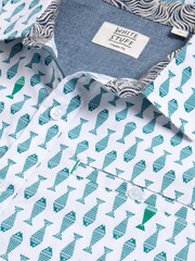 White Stuff White Geo Fish Printed Short Sleeve Shirt - Image 7 of 7