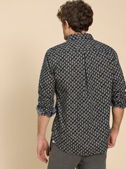 White Stuff Blue 100% Cotton Geo Floral Printed Shirt - Image 2 of 7