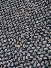 White Stuff Blue 100% Cotton Geo Floral Printed Shirt - Image 5 of 7