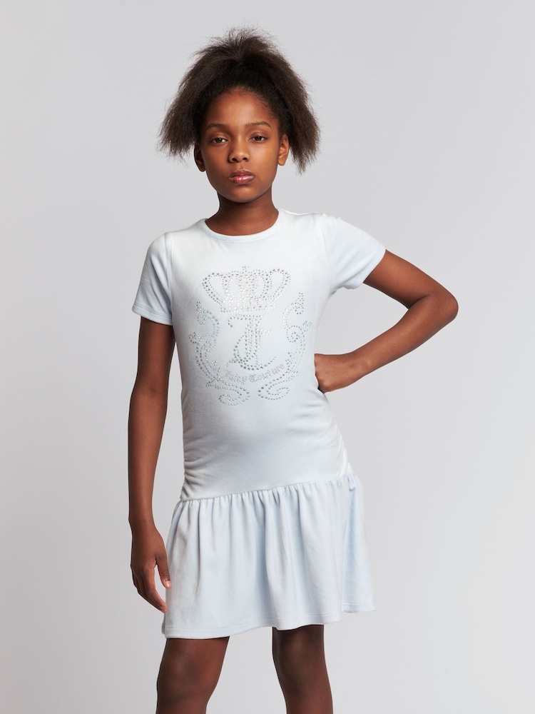 Juicy Couture Girls Blue Diamante Crown Dress - Image 1 of 7