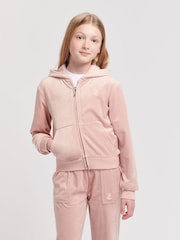 Juicy Couture Девочки с тональным велюром на молнии через худи - Изображение 1 из 7