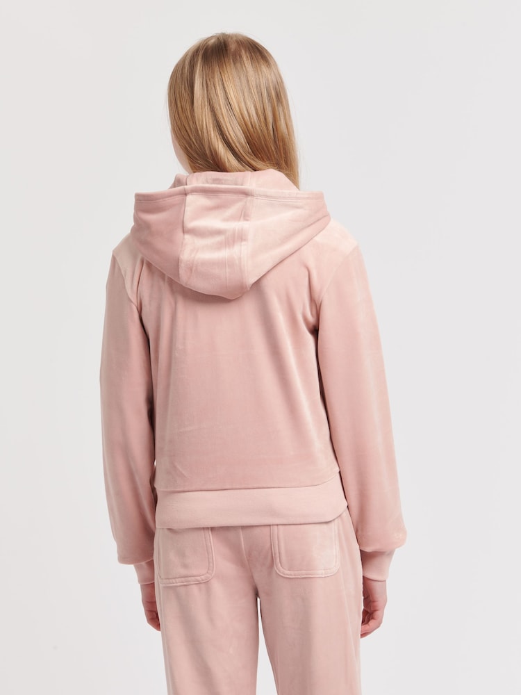 Juicy Couture Девочки с тональным велюром на молнии через худи - Изображение 2 из 7