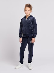 Juicy Couture Light Blue Diamanté Zip Through Hoodie - Image 3 of 8