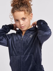 Juicy Couture Light Blue Diamanté Zip Through Hoodie - Image 4 of 8