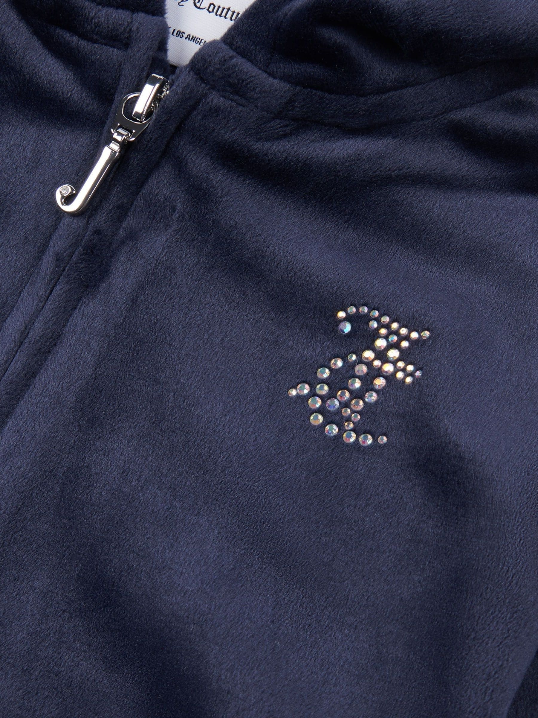Light Blue - Juicy Couture Diamanté Zip Through Hoodie