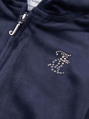 Juicy Couture Light Blue Diamanté Zip Through Hoodie - Image 8 of 8