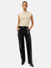 Jigsaw Cream Silk Cotton Cap Sleeve Top - Image 3 of 5