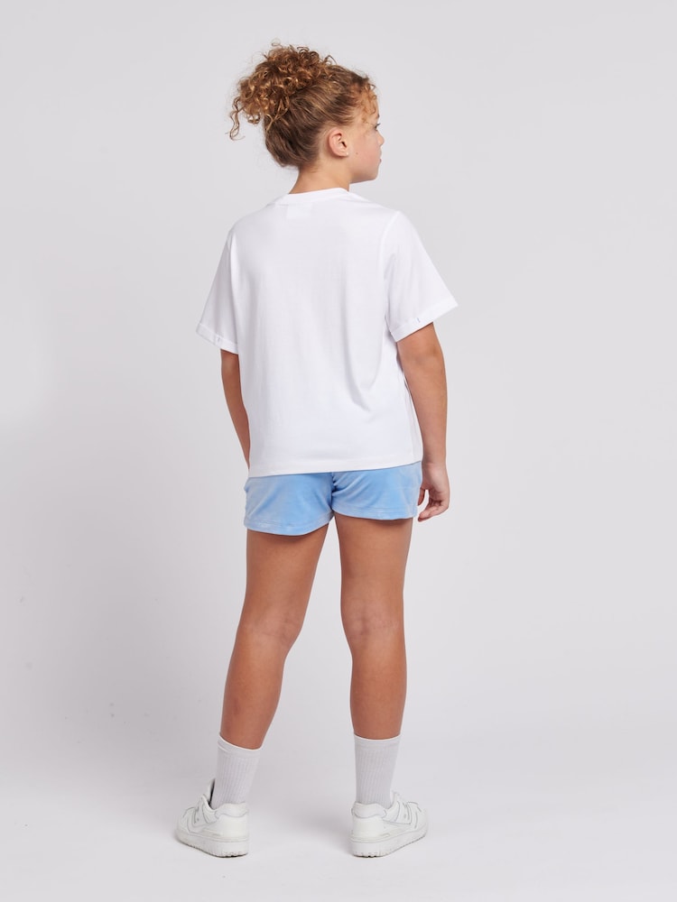 Juicy Couture Blue Girls 100% Cotton Diamond T-Shirt and Shorts Set - Image 2 of 10