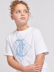 Juicy Couture Blue Girls 100% Cotton Diamond T-Shirt and Shorts Set - Image 3 of 10