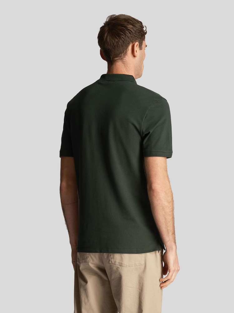 Lyle & Scott Khaki Green Plain Polo Shirt - Image 2 of 5 Lyle & Scott Khaki Green Plain Polo Shirt - Image 2 of 5