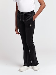 Juicy Couture Black Girls Diamanté Bootcut Joggers - Image 1 of 1
