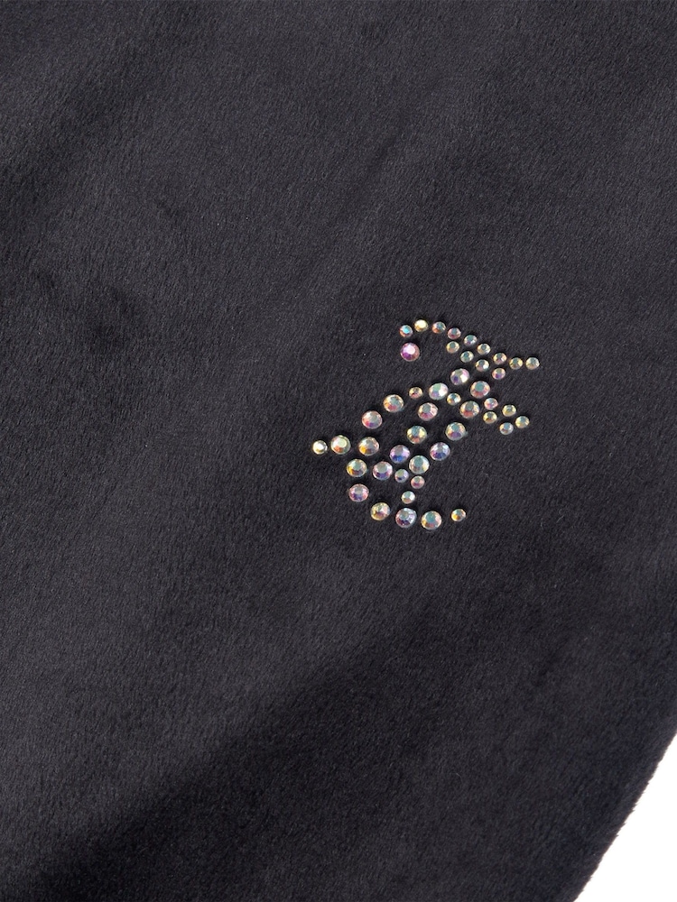 Juicy Couture Black Girls Diamanté Bootcut Joggers - Image 7 of 7