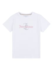 Juicy Couture White Girls Classic Fit 100% Cotton Diamanté T-Shirt - Image 5 of 7