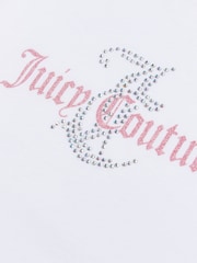 Juicy Couture White Girls Classic Fit 100% Cotton Diamanté T-Shirt - Image 7 of 7