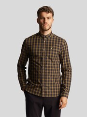 Lyle & Scott Green 100% Cotton Check Poplin Shirt - Image 1 of 4
