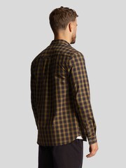 Lyle & Scott Green 100% Cotton Check Poplin Shirt - Image 2 of 4