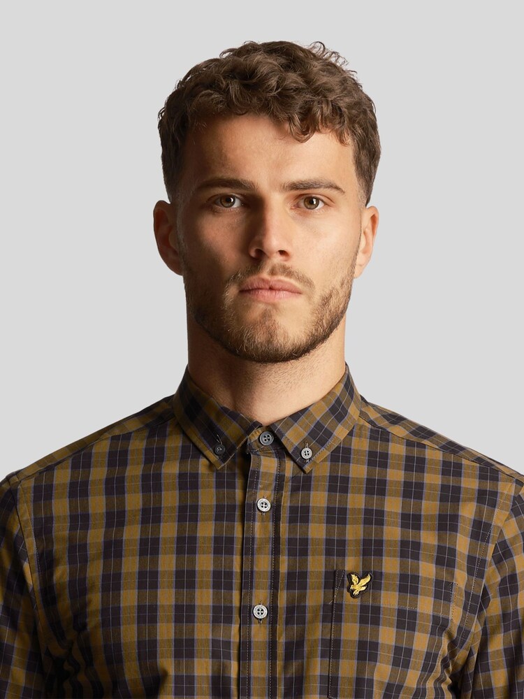 Lyle & Scott Green 100% Cotton Check Poplin Shirt - Image 4 of 4
