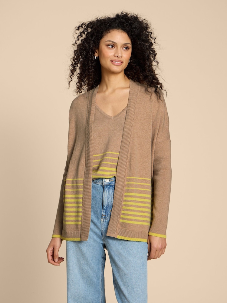 White Stuff Natural Lily Longline Cardigan - Image 1 of 7
