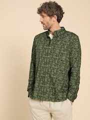 White Stuff Green Seaweed Printed Shirt - Image 1 of 8