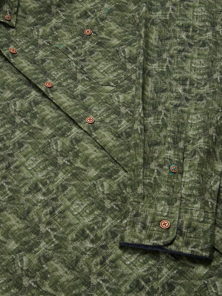 White Stuff Green Seaweed Printed Shirt - Image 8 of 8